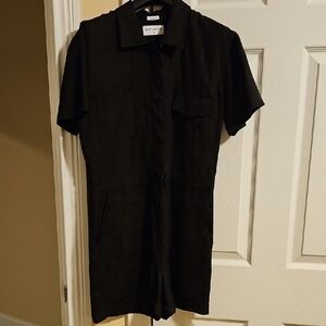 Rivet romper, black, medium